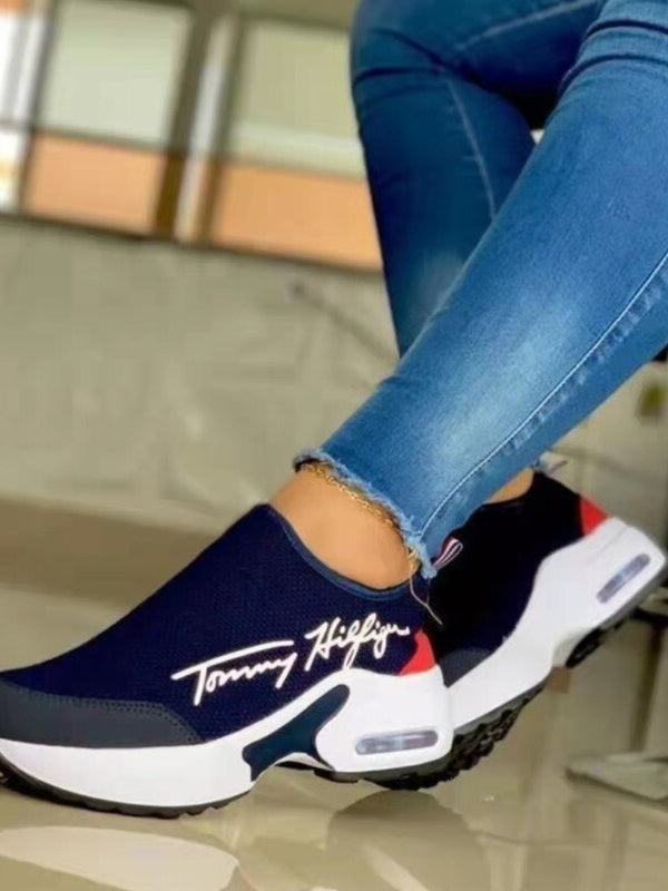 Casual Breathable Wedges Ladies Walking Sneakers Flat Women Shoes