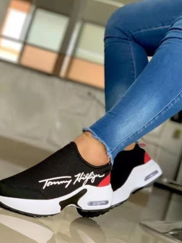 Casual Breathable Wedges Ladies Walking Sneakers Flat Women Shoes