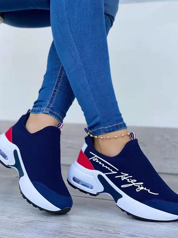 Casual Breathable Wedges Ladies Walking Sneakers Flat Women Shoes