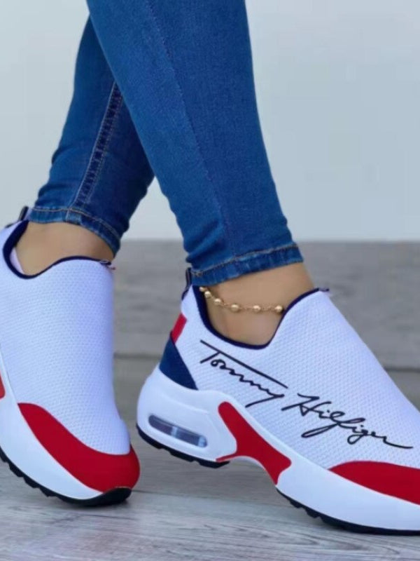 Casual Breathable Wedges Ladies Walking Sneakers Flat Women Shoes