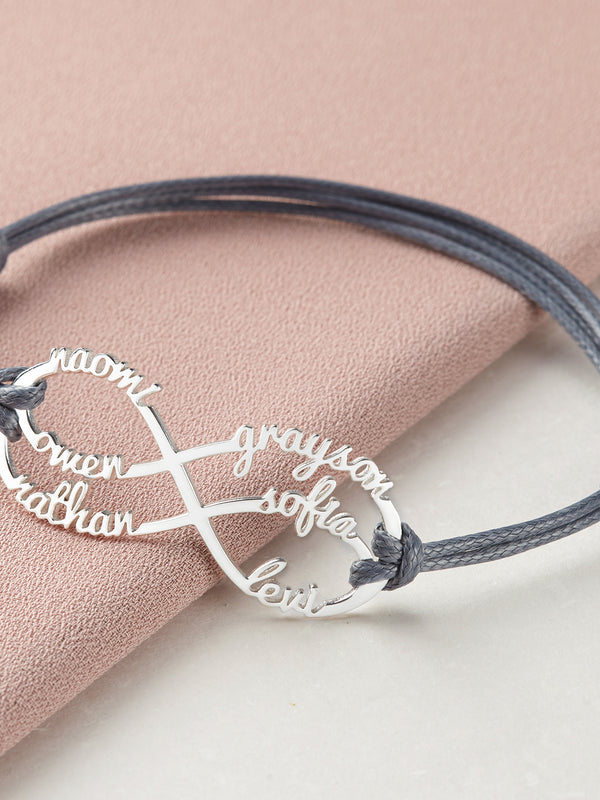 Mom Bracelet With Kids Names, Infinity Bracelet With Names,Mom Jewelry