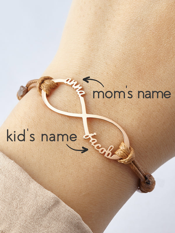 Mom Bracelet With Kids Names, Infinity Bracelet With Names,Mom Jewelry