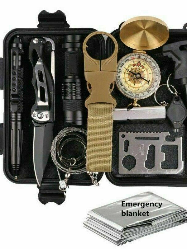 14 in 1 Outdoor Emergency Survival And Safety Gear Kit Camping