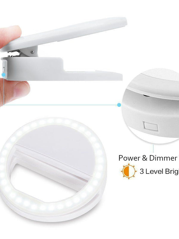 Portable Selfie Ring Clip On for Mobile Phone