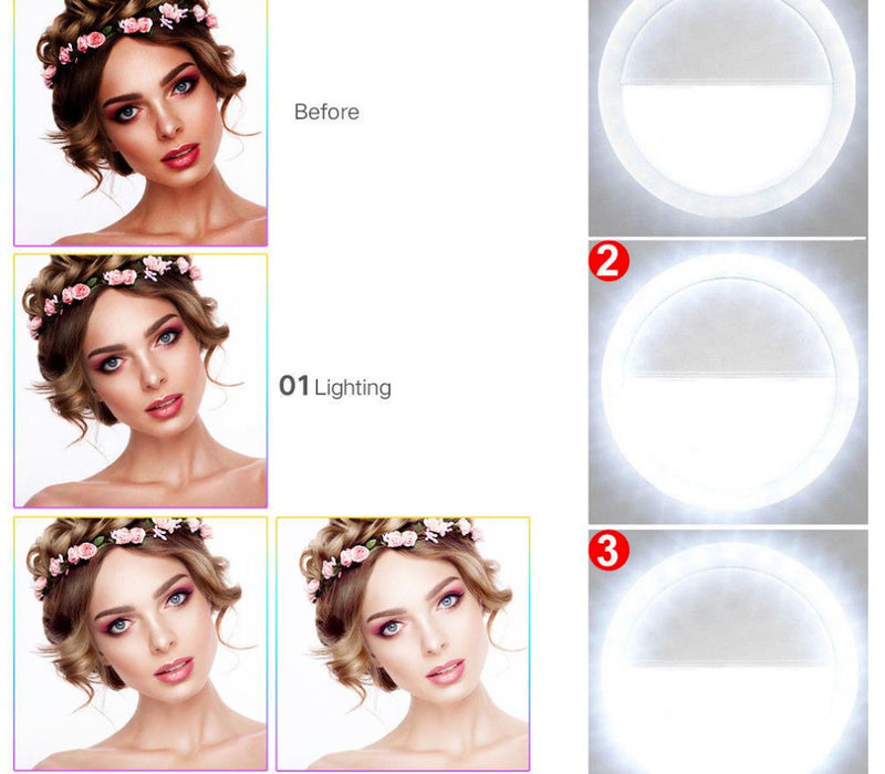 Portable Selfie Ring Clip On for Mobile Phone