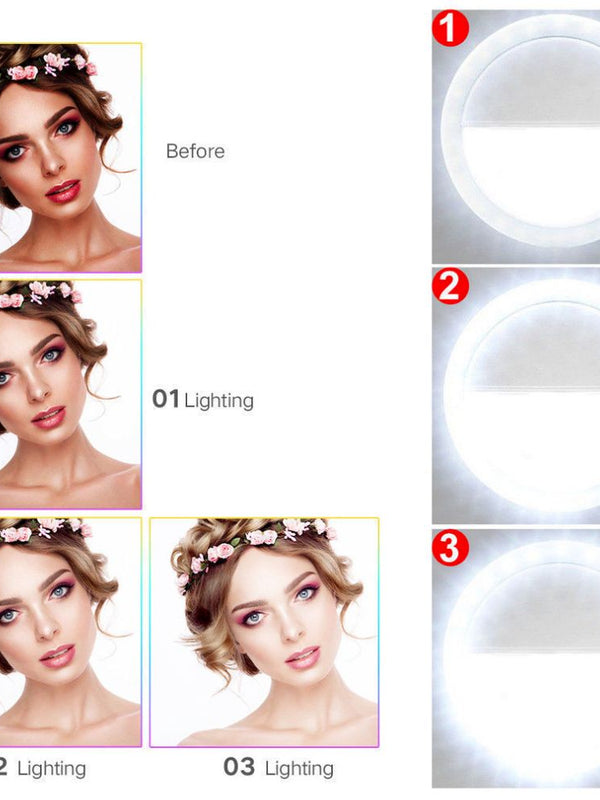 Portable Selfie Ring Clip On for Mobile Phone