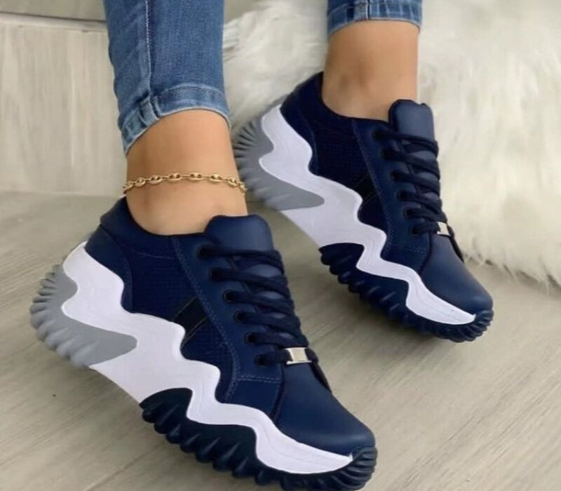 Breathable Vulcanized Women  Shoes Casual Platform Sneakers