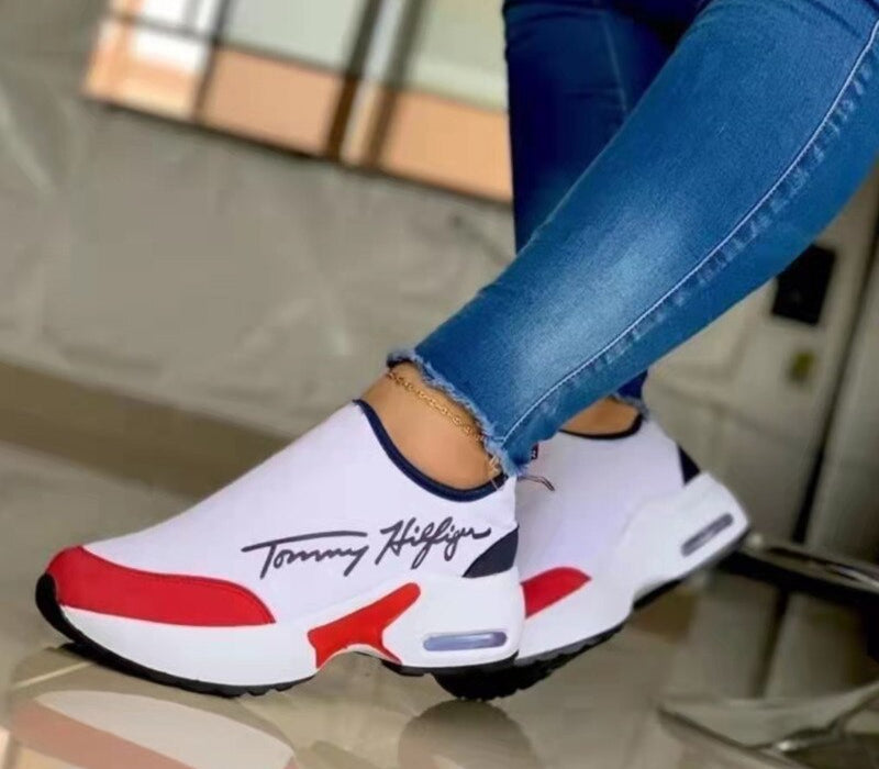 Casual Breathable Wedges Ladies Walking Sneakers Flat Women Shoes