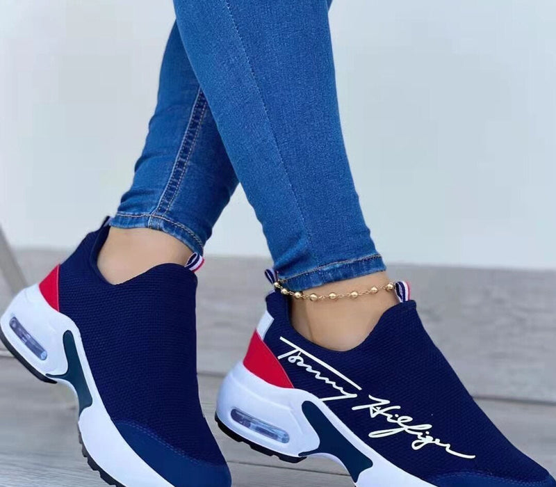 Casual Breathable Wedges Ladies Walking Sneakers Flat Women Shoes