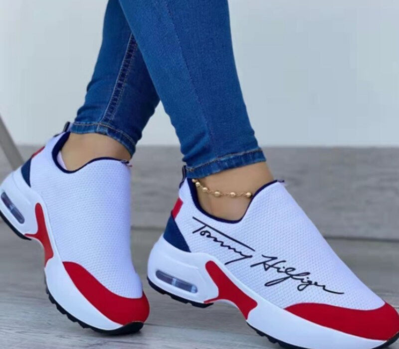 Casual Breathable Wedges Ladies Walking Sneakers Flat Women Shoes