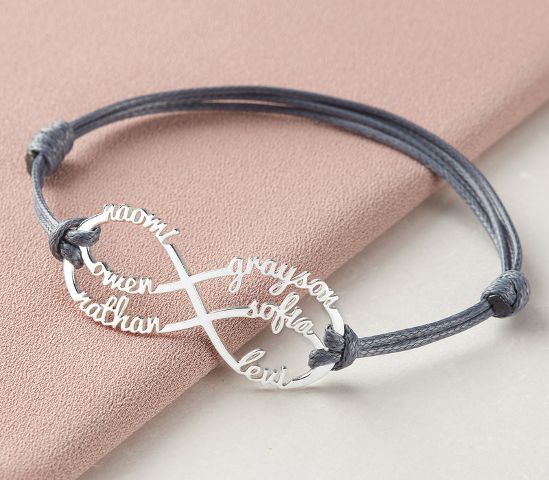 Mom Bracelet With Kids Names, Infinity Bracelet With Names,Mom Jewelry