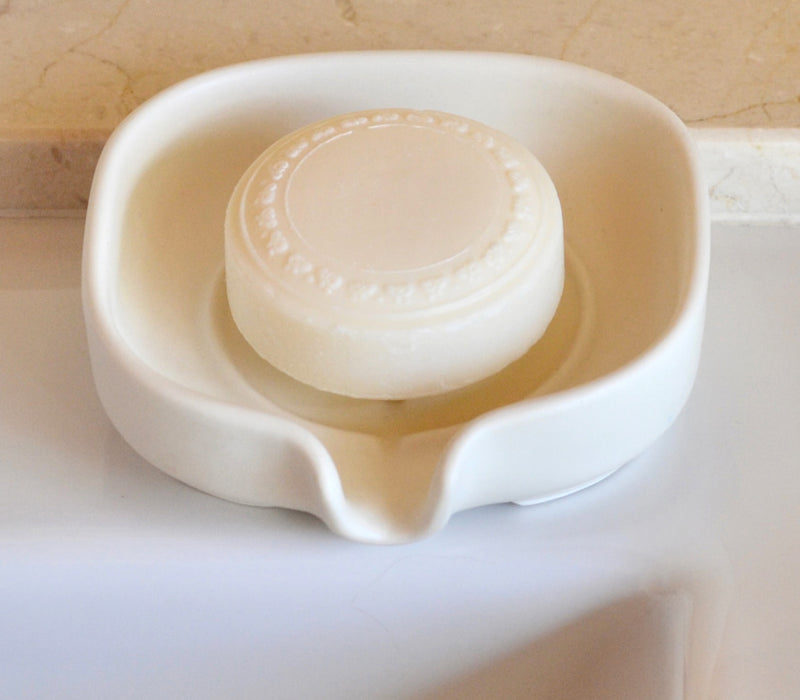 Self-Draining Porcelain Soap Dish
