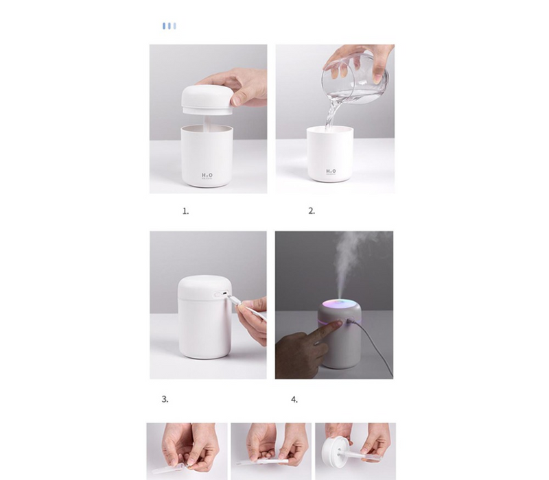 Portable Air Humidifier Aroma Essential Oil Diffuser for Car Home