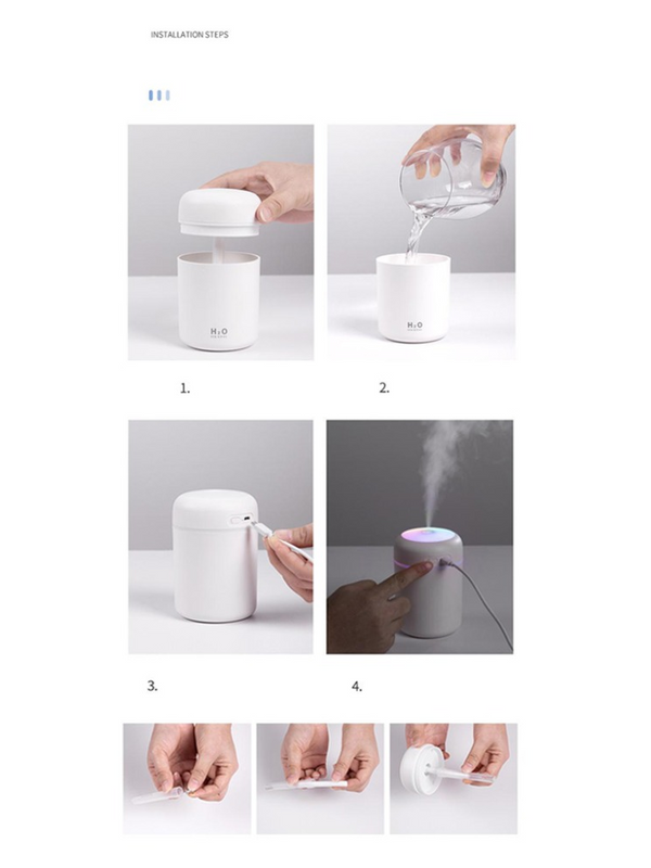 Portable Air Humidifier Aroma Essential Oil Diffuser for Car Home