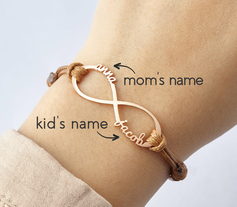 Mom Bracelet With Kids Names, Infinity Bracelet With Names,Mom Jewelry
