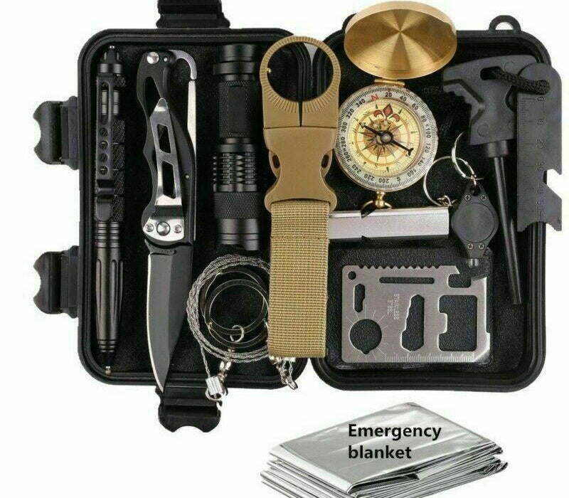 14 in 1 Outdoor Emergency Survival And Safety Gear Kit Camping